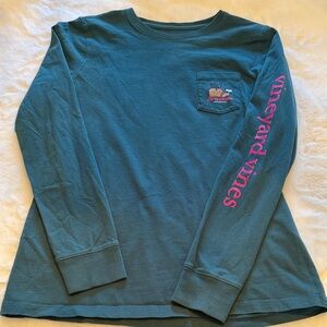 Vineyard Vines Women’s Green Size Small Long Sleeve with Pink Logo Christmas